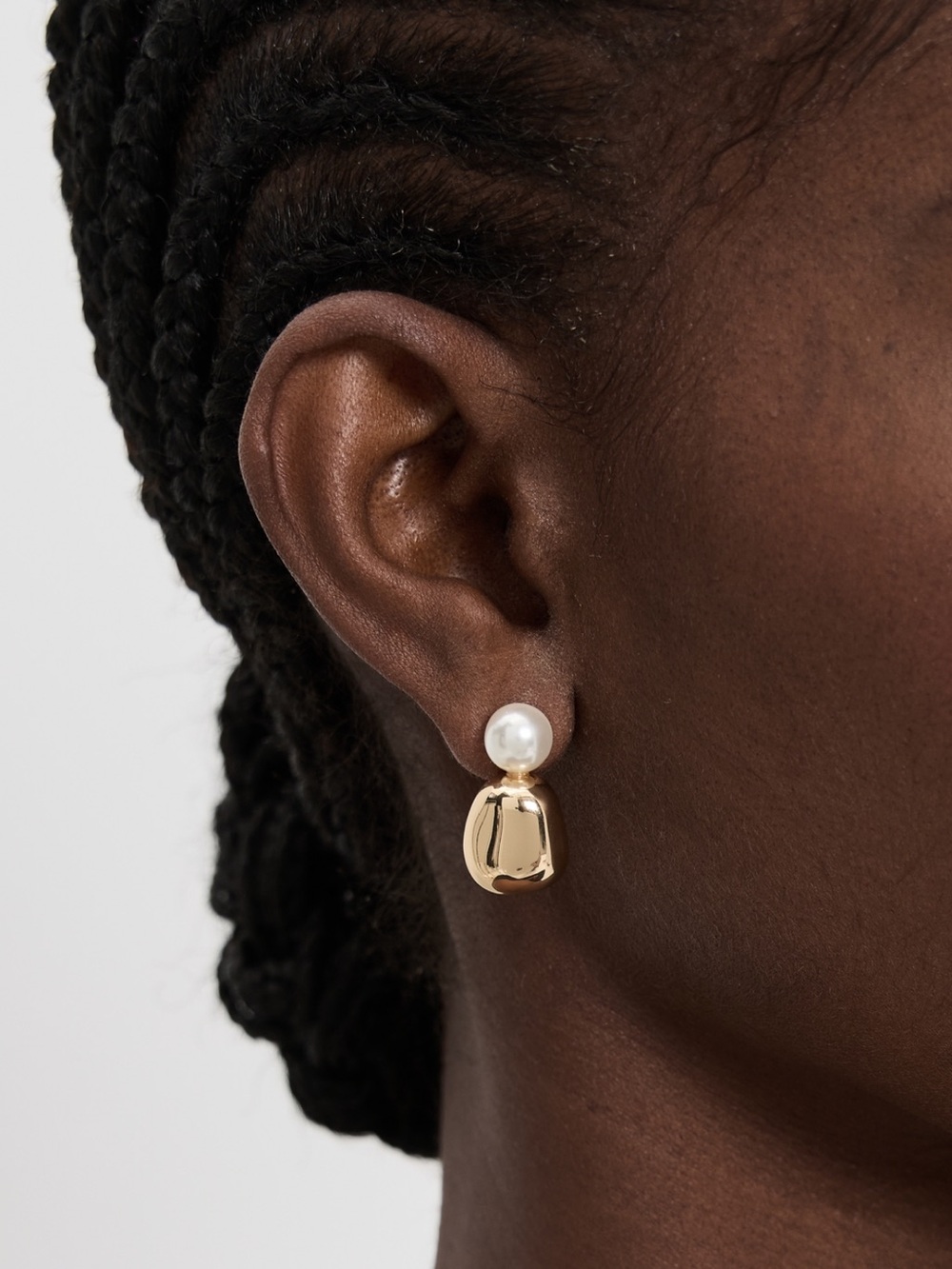 Lele Sadoughi Gold Pearl Drop Stud Earrings